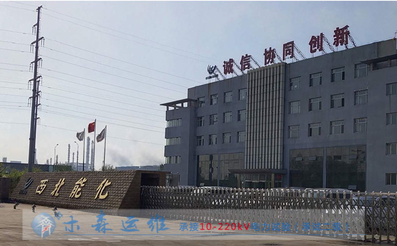 西北能化35kV电缆交流耐压振试验现场