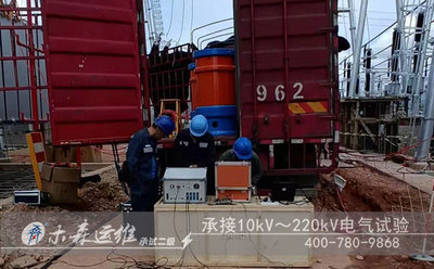 广东惠州220kV变压器感应局放测量